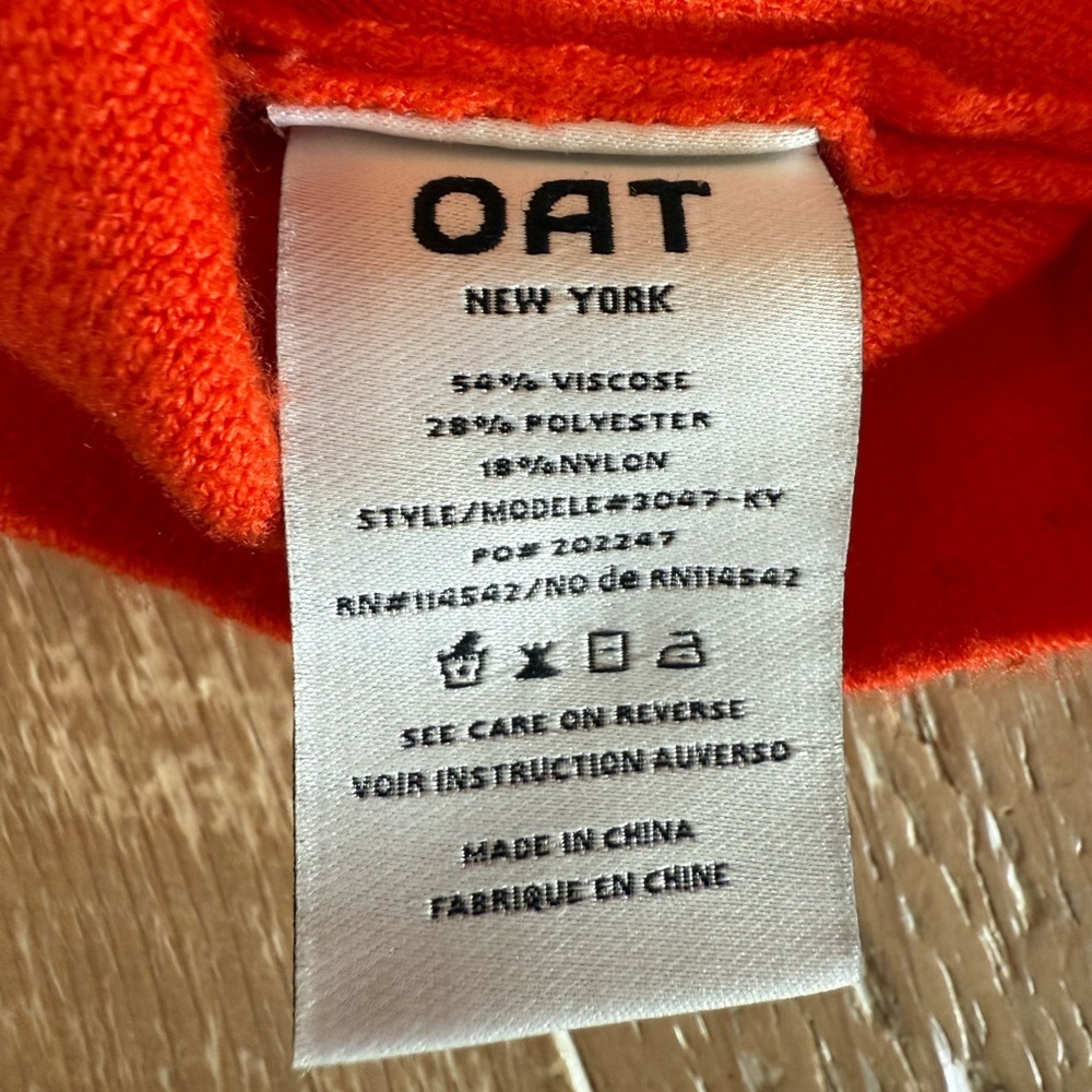 Oat New York Orange Crewneck Puff-Sleeve Sweater S - Picture 7 of 7